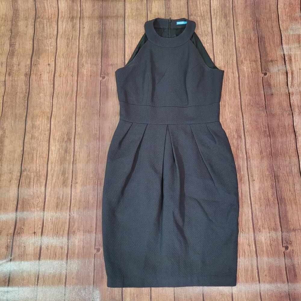 J. McLaughlin Womens Dress‎ Smoky Black 4 Sleeveless Halter Pockets Sheath